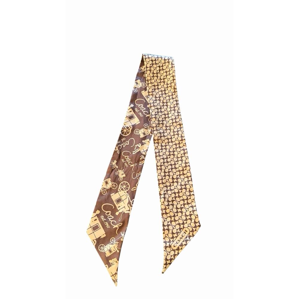 Coach signature Twilly Silk Scarf For Neck Or Bag